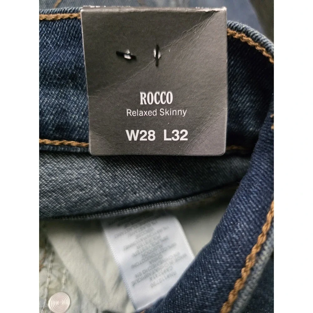 True Religion Ricky SN Flap Straight Jeans Mens 28x32 Dark Woodland Wash 700676